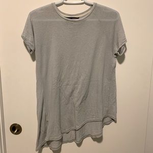 Obakki Light Blue Grey Assymetrical Wool Tshirt